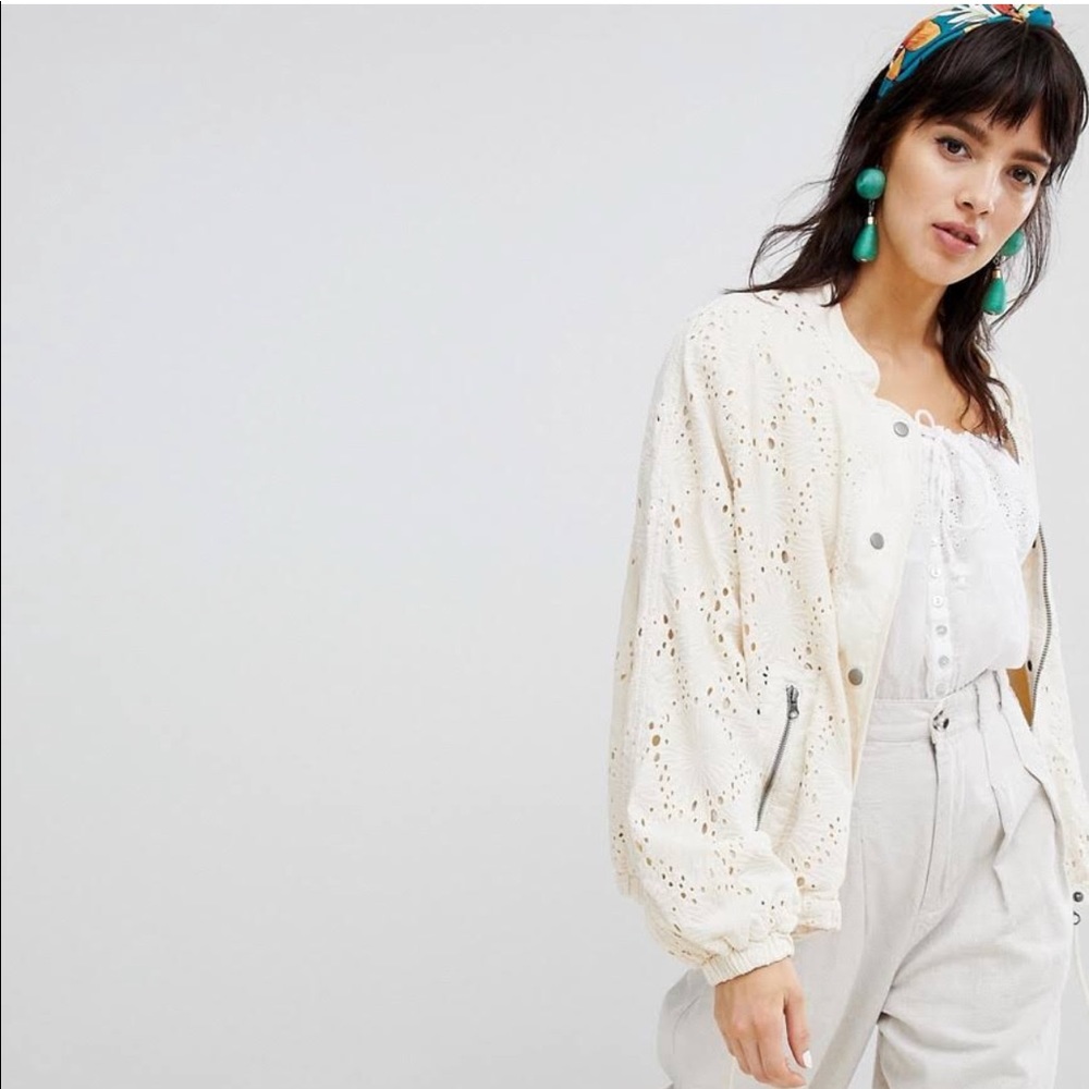 (Free people) ivory bomber jacket